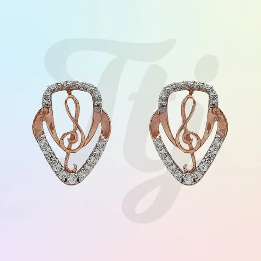Music Note Symbol Gold Earrings