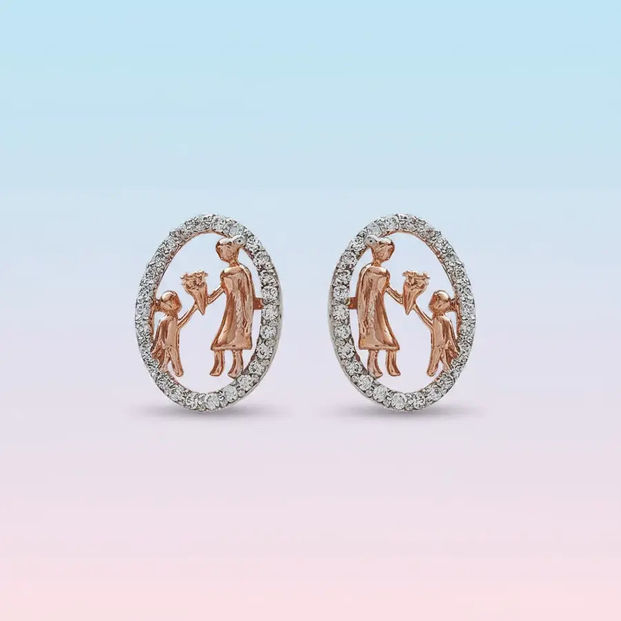 Child Flower Gift Gold Earrings