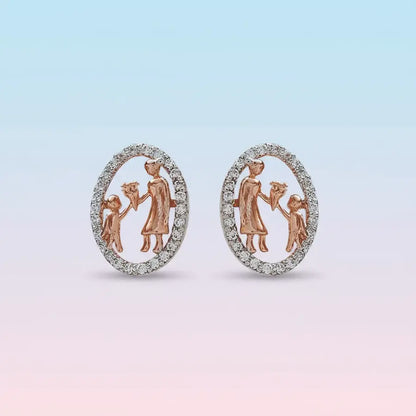Child Flower Gift Gold Earrings