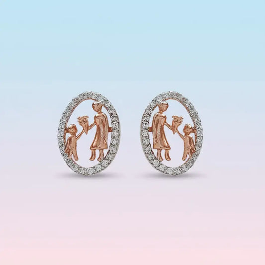 Child Flower Gift Gold Earrings