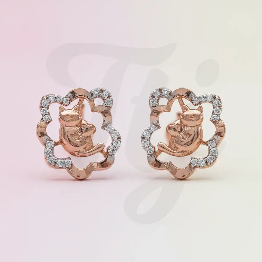 Resting Cat Gold Earrings