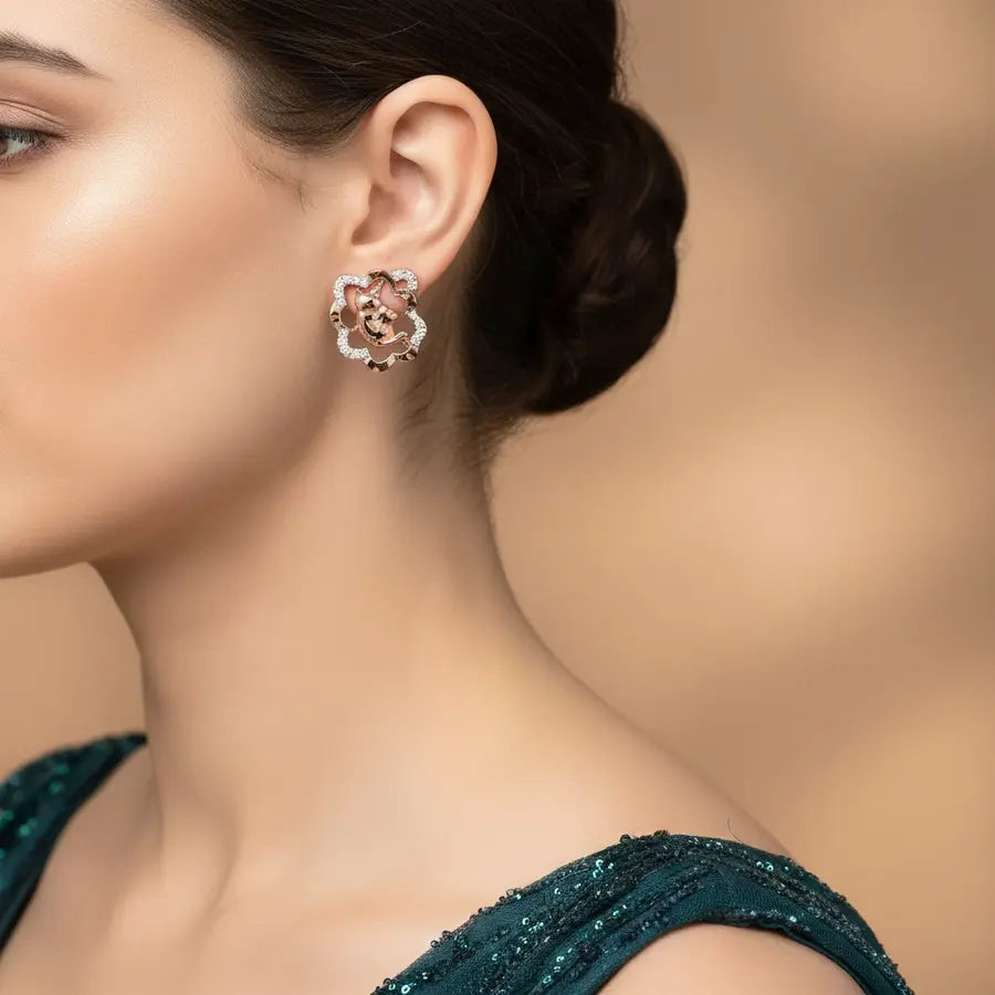 Resting Cat Gold Earrings