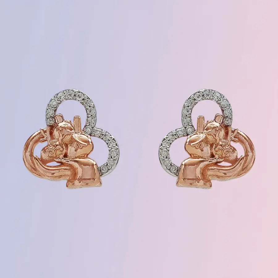 Human Heart Gold Earrings