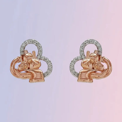 Human Heart Gold Earrings