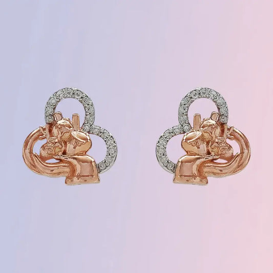 Human Heart Gold Earrings