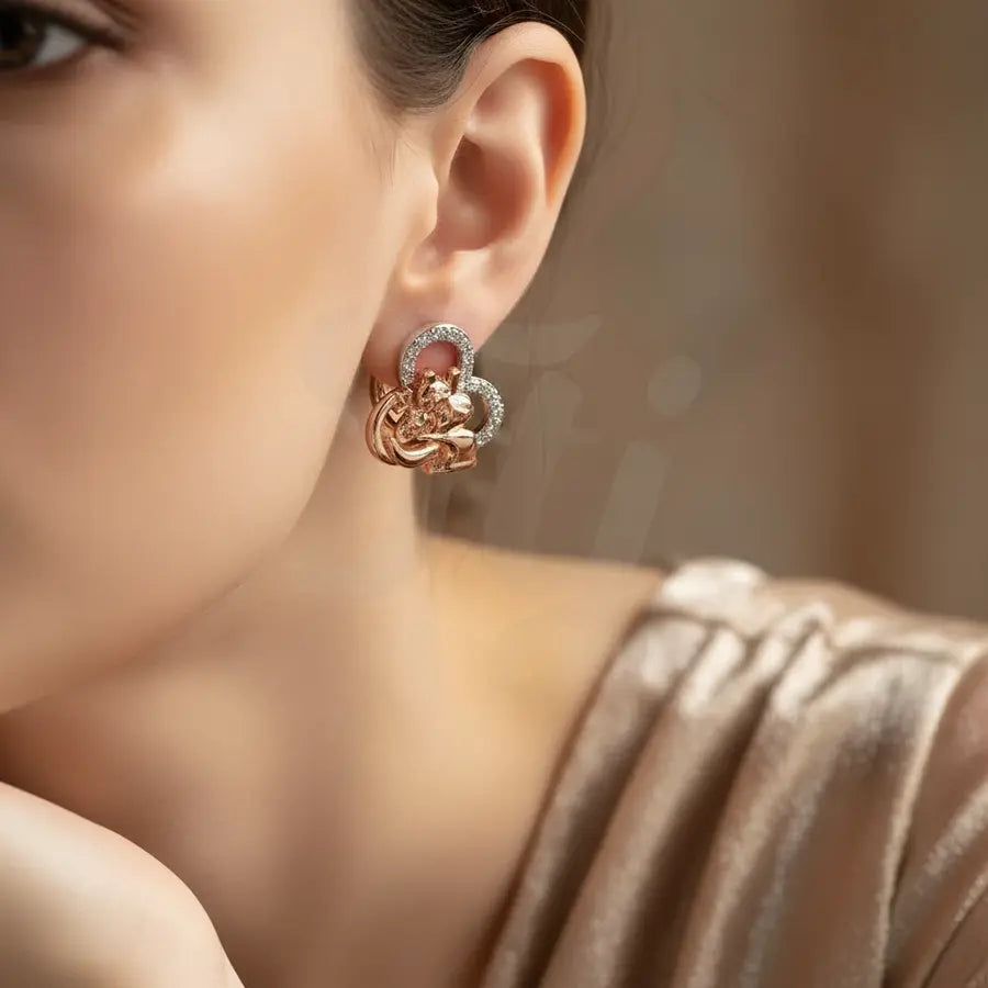 Human Heart Gold Earrings