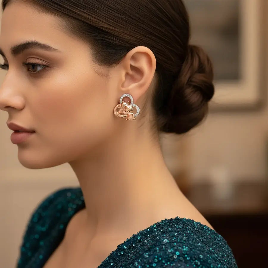 Human Heart Gold Earrings