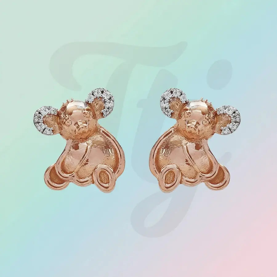 Elephant Toy Gold Earrings
