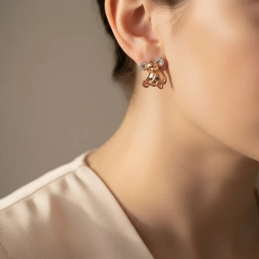 Elephant Toy Gold Earrings