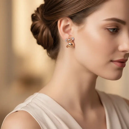 Elephant Toy Gold Earrings