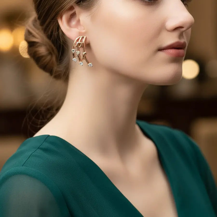 Musical Note Gold Earrings