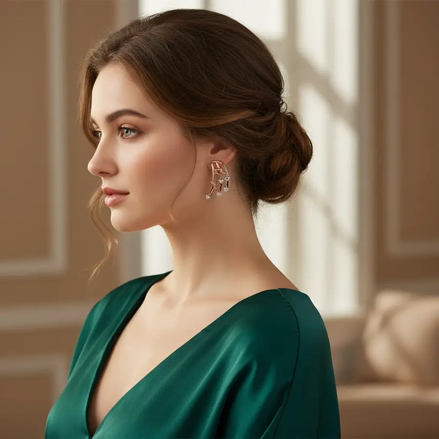 Musical Note Gold Earrings