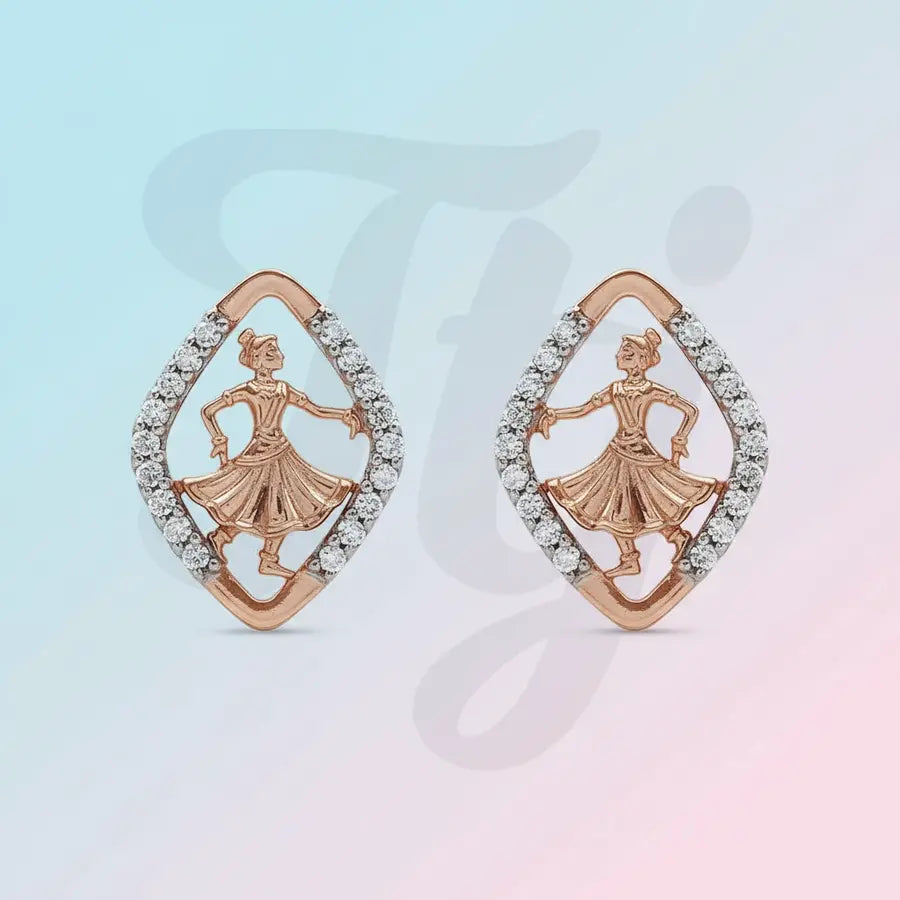 Dancing Couple Gold Earrings