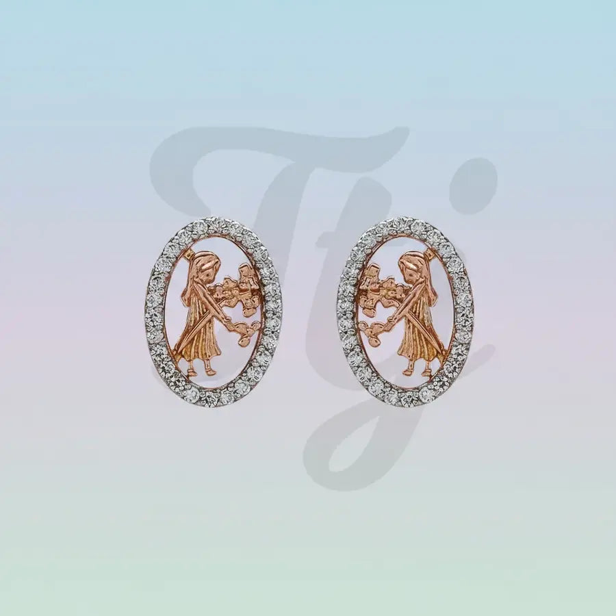 Flower Offering Woman Gold Earrings