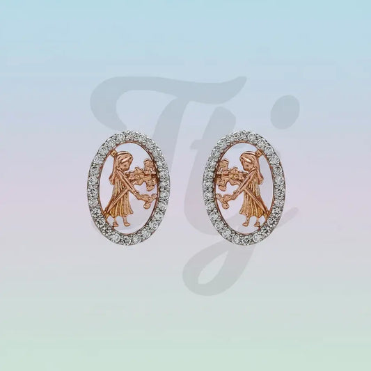 Flower Offering Woman Gold Earrings