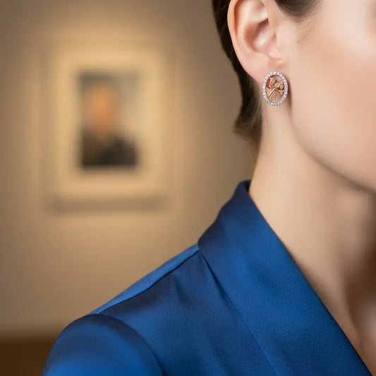 Flower Offering Woman Gold Earrings