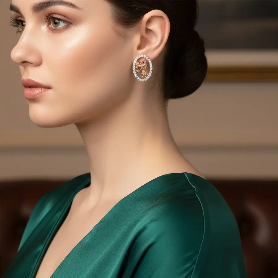 Flower Offering Woman Gold Earrings