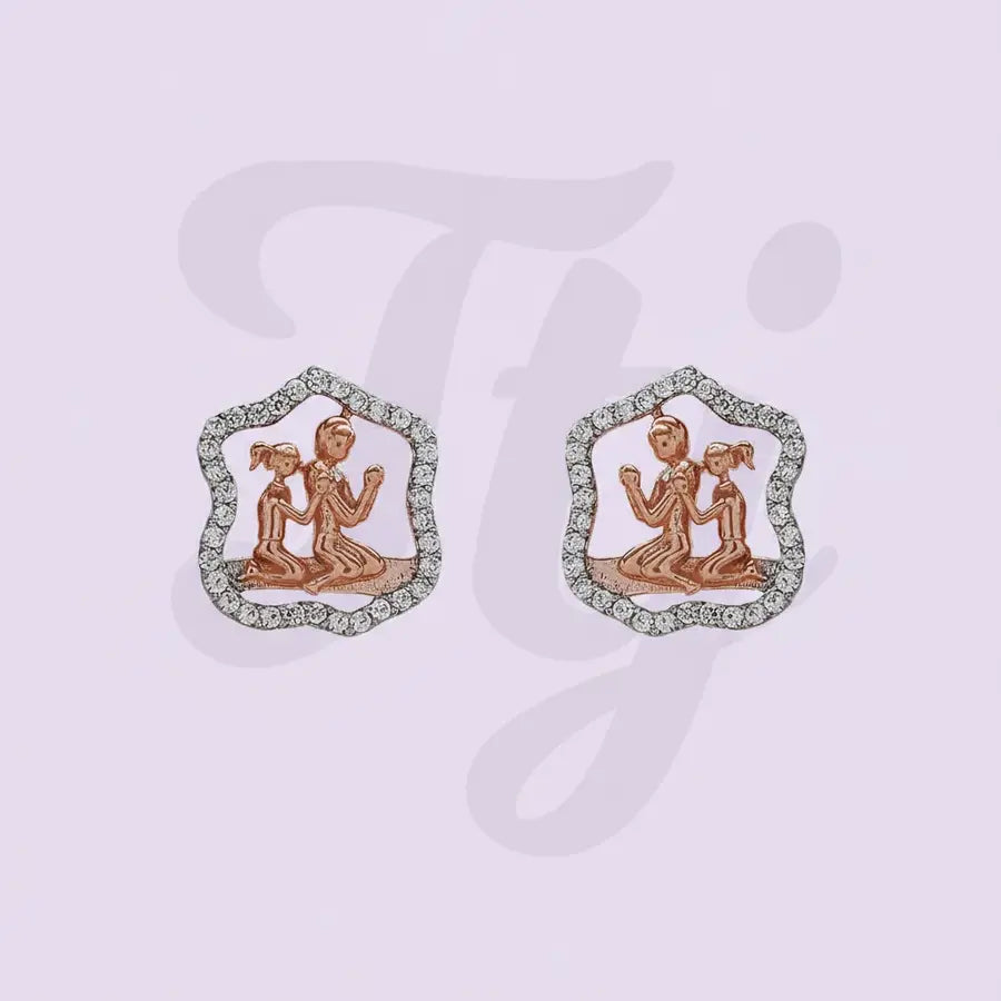 Kneeling Prayer Duo Gold Earrings