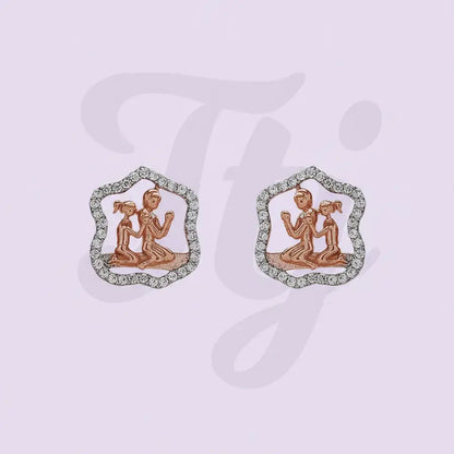Kneeling Prayer Duo Gold Earrings