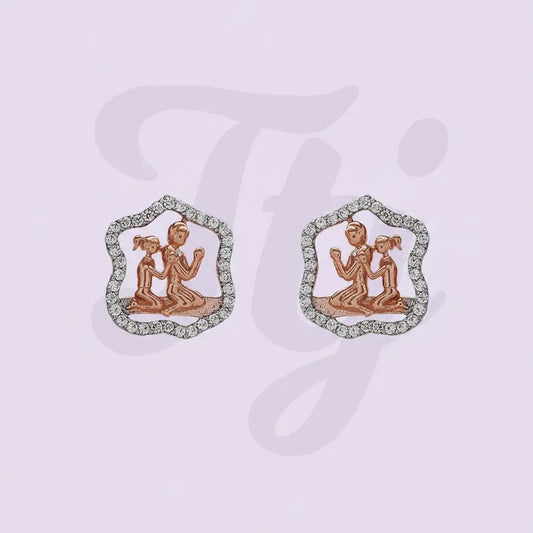 Kneeling Prayer Duo Gold Earrings