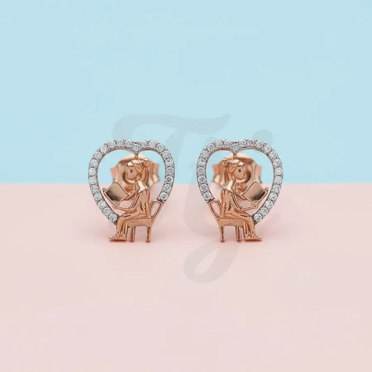Reading Woman Gold Earrings