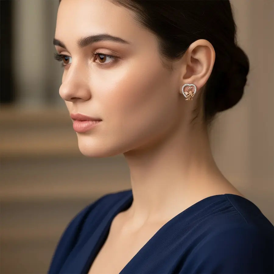 Reading Woman Gold Earrings