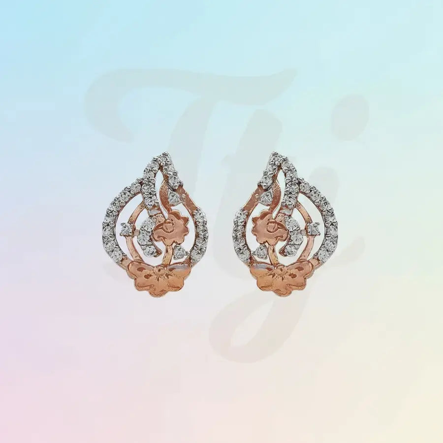 Shell Frame Floral Gold Earrings