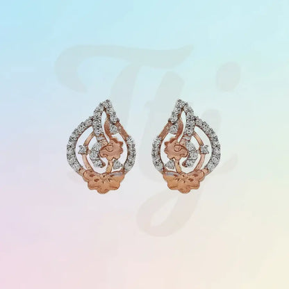 Shell Frame Floral Gold Earrings