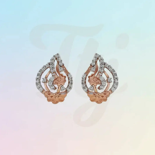 Shell Frame Floral Gold Earrings