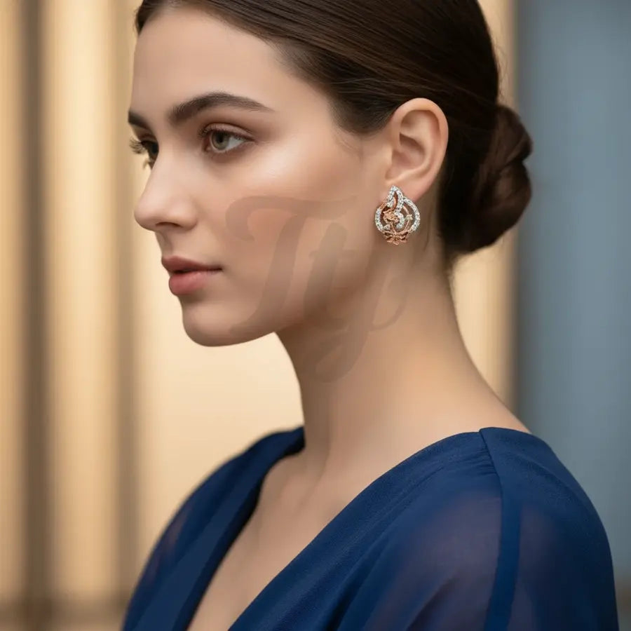 Shell Frame Floral Gold Earrings