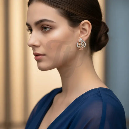 Shell Frame Floral Gold Earrings