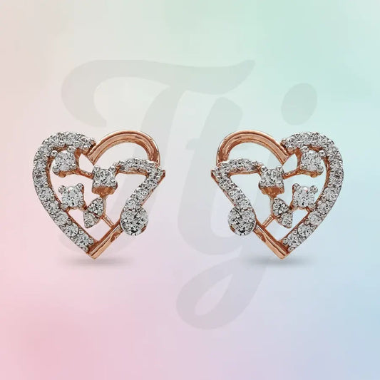 Heart Frame Music Note Gold Earrings