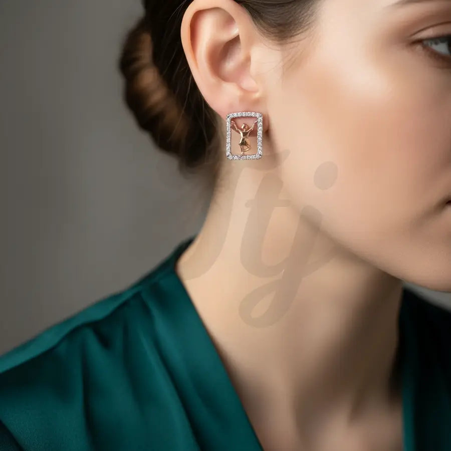 Nataraja Inspired Bharatanatyam Gold Earrings