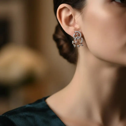 Celestial Peacock Love Gold Earrings