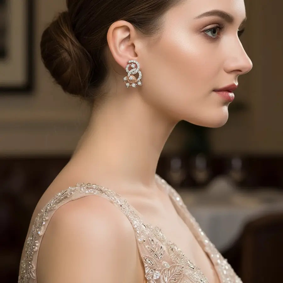 Celestial Peacock Love Gold Earrings