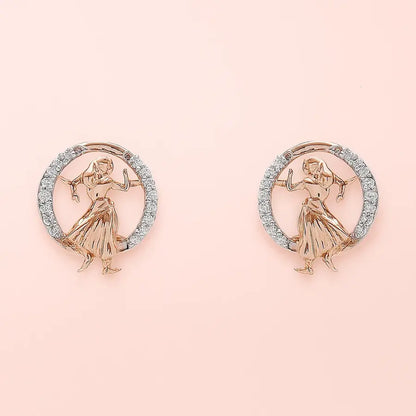Ananda Tandava Inspired Bharatanatyam Gold Earrings
