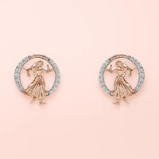Ananda Tandava Inspired Bharatanatyam Gold Earrings