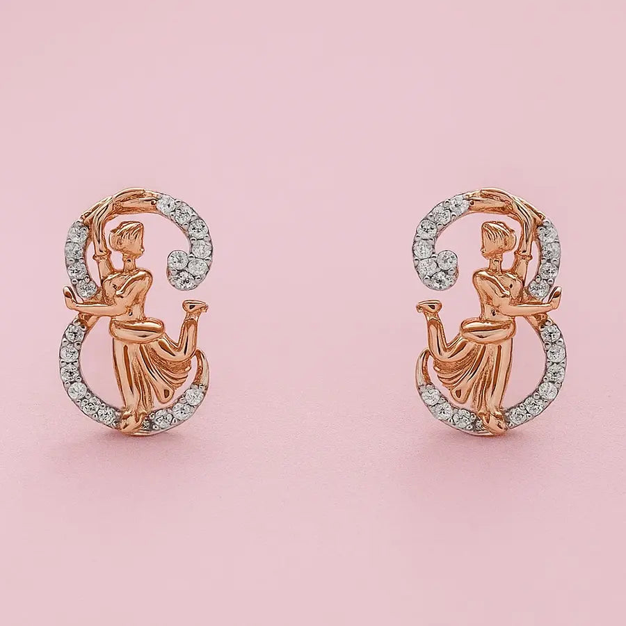abhinaya pose Bharathanatyam Gold Earrings
