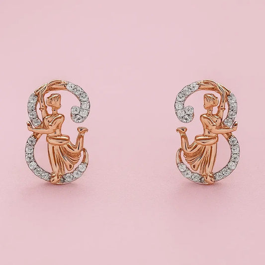 abhinaya pose Bharathanatyam Gold Earrings