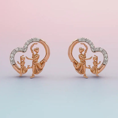 Bharathanatyam Duo Gold Earrings