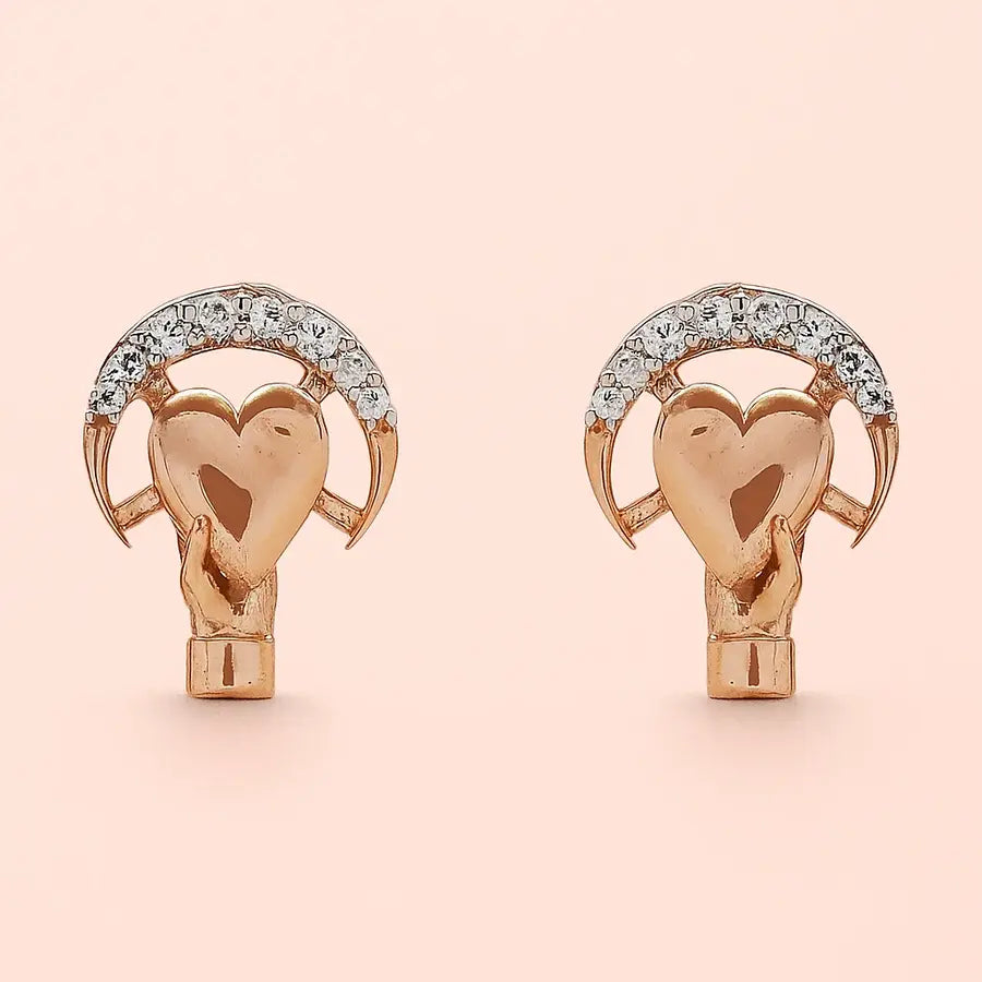 Handfull Heart Gold Earrings