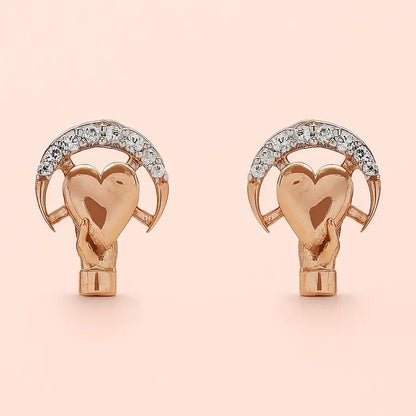 Handfull Heart Gold Earrings