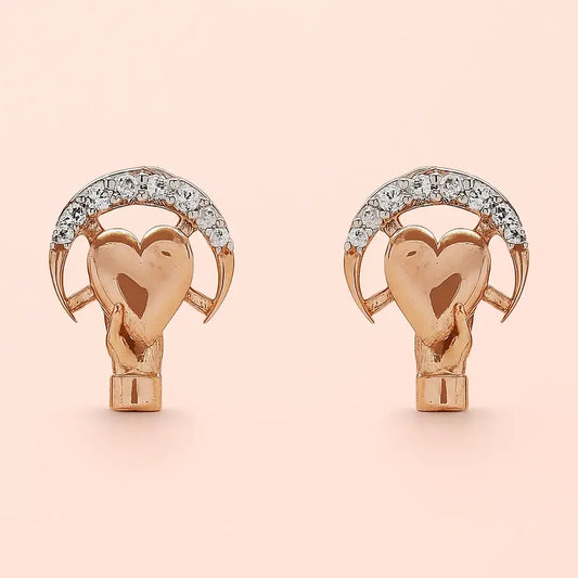 Handfull Heart Gold Earrings