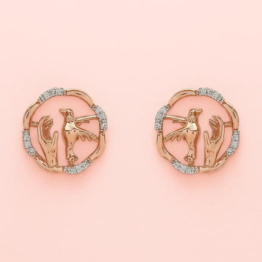 Bird Love Gold Earrings