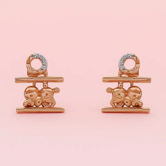 Young Elephant Gold Earrings