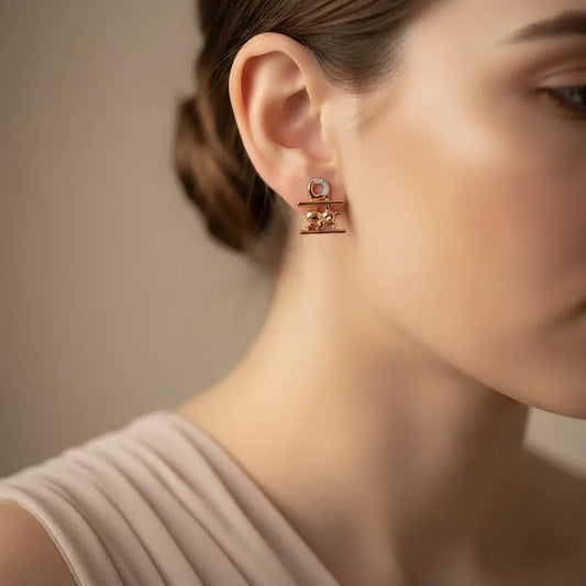 Young Elephant Gold Earrings