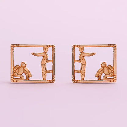 Exercising Duo Gold Earrings
