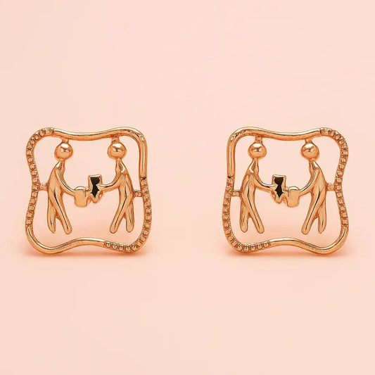Puzzle Duo Gold Earrings
