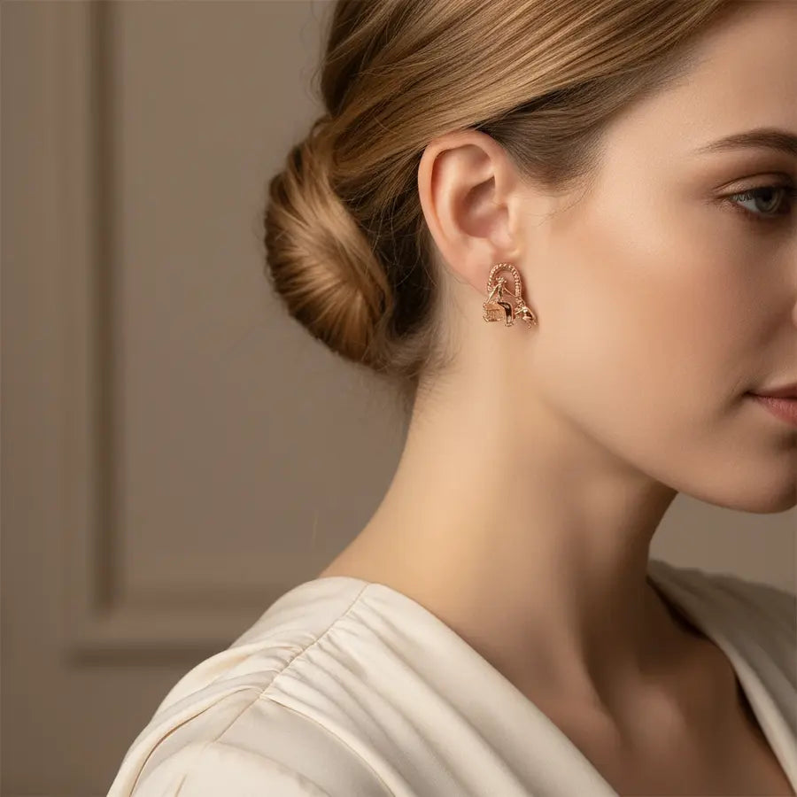 Mom Blessing Gold Earrings