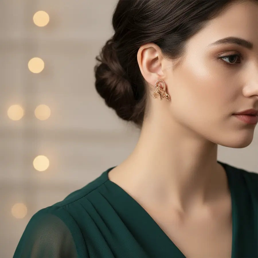 Mom Blessing Gold Earrings